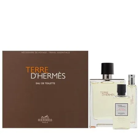 Hermes Terre D'hermes Zestaw Woda Toaletowa Spray 100Ml + Woda Toaletowa Spray 15Ml + Żel Pod Prysznic 40Ml