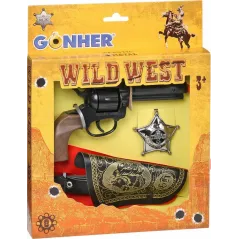 ZESTAW KOWBOJSKI REWOLWER Z KABURĄ I ODZNAKĄ GOHNER 3+
