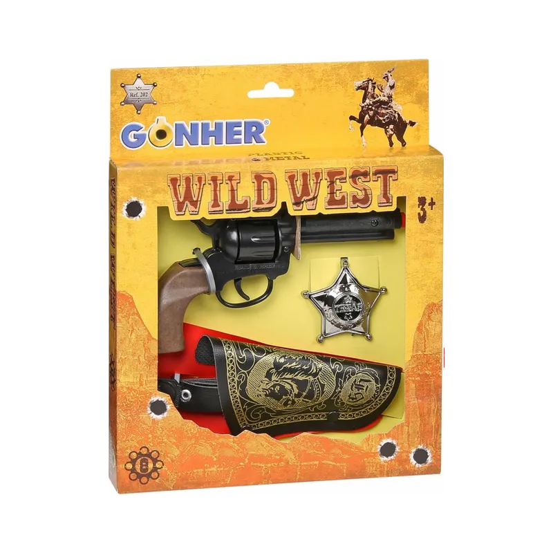 ZESTAW KOWBOJSKI REWOLWER Z KABURĄ I ODZNAKĄ GOHNER 3+