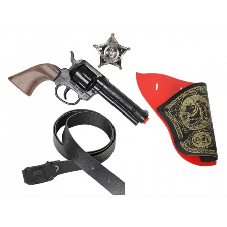 Zestaw Kowbojski Rewolwer Z Kaburą I Odznaką Gohner 3+