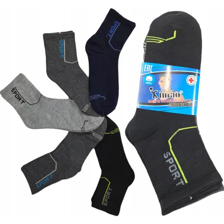 SKARPETY MĘSKIE BAWEŁNIANE WYSOKIE ROZMIAR 39–42 5 PAR
