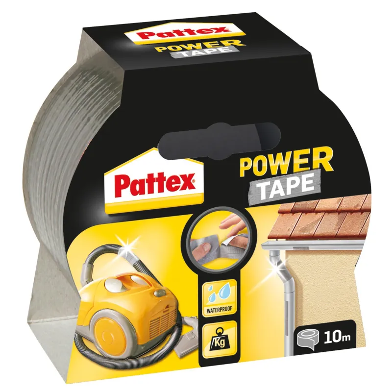 TAŚMA NAPRAWCZA PATTEX POWER TAPE 48MM X 10M SREBRNA – MOCNA, WODOODPORNA, WZMACNIANA WŁÓKNAMI TAŚMA NAPRAWCZA PATTEX POWER TAPE 48MM X 10M SREBRNA – MOCNA, WODOODPORNA, WZMACNIANA WŁÓKNAMI