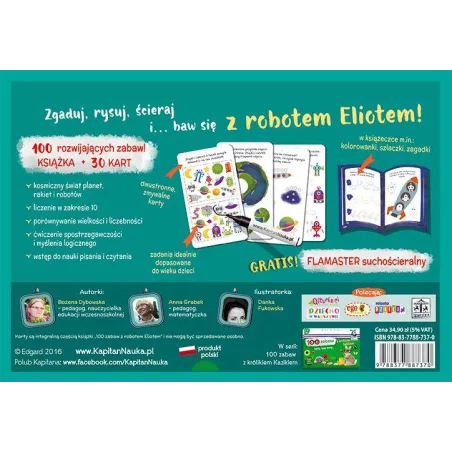100 Zabaw Z Robotem Eliotem Kapitan Nauka Zgaduj Rysuj Ścieraj 4-5 Lat