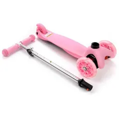 HULAJNOGA TRÓJKOŁOWA DZIECIĘCA KOŁA LED METEOR TUCAN RÓŻOWA - Meteor