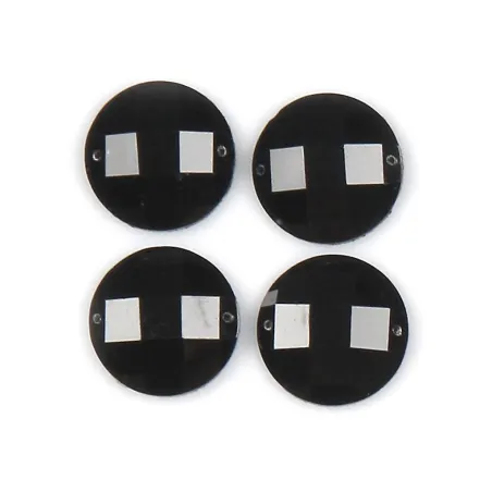 Kamienie Ozdobne Czarne Kolo 4 Sztuki 18Mm Kamienie Ozdobne Czarne Kolo 4 Sztuki 18Mm