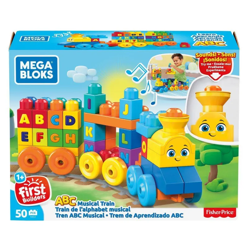 MUZYCZNY POCIĄG ABC KLOCKI MEGA BLOKS FISHER-PRICE 12M+ - Mattel