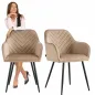 Tapicerowane Krzesło Welurowe Harry Viking Ciemny Beżowe Do Salonu I Jadalni