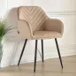 Tapicerowane Krzesło Welurowe Harry Viking Ciemny Beżowe Do Salonu I Jadalni