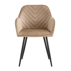 TAPICEROWANE KRZESŁO WELUROWE HARRY VIKING CIEMNY BEŻOWE DO SALONU I JADALNI