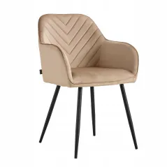 TAPICEROWANE KRZESŁO WELUROWE HARRY VIKING CIEMNY BEŻOWE DO SALONU I JADALNI