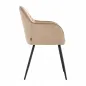 Tapicerowane Krzesło Welurowe Harry Viking Ciemny Beżowe Do Salonu I Jadalni