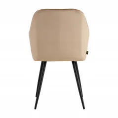 TAPICEROWANE KRZESŁO WELUROWE HARRY VIKING CIEMNY BEŻOWE DO SALONU I JADALNI