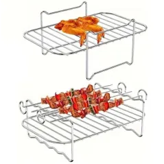 STOJAK DO GRILLOWANIA SIATKA DO FRYTKOWNICY POWIETRZNEJ + AKCESORIA