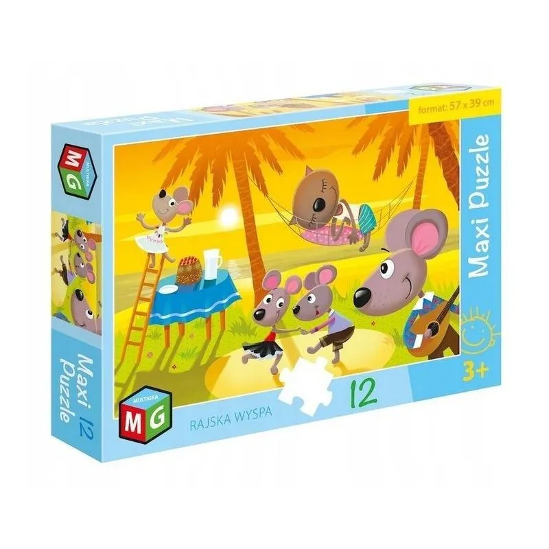 PUZZLE MAXI WIELKA WYSPA 12 ELEMENTÓW MULTIGRA 3+