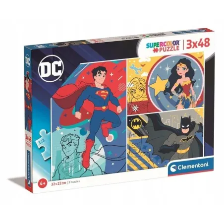Puzzle Dc Comics Superbohaterowie 144 Elementy Zestaw 3 Układanek Dla Dzieci Clementoni 4+