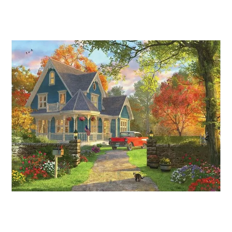 PUZZLE NIEBIESKI DOM WIEJSKI 1000 ELEMENTÓW EUROGRAPHICS 12+