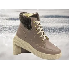 SKÓRZANE TRZEWIKI TRAPERY DAMSKIE HELIOS KOMFORT 604 BRĄZOWE ROZMIAR 36