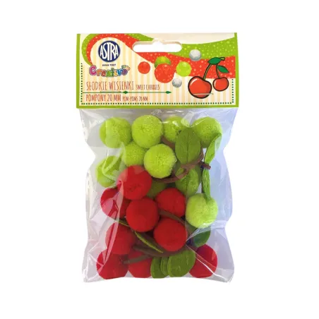 POMPONY DEKORACYJNE SŁODKIE WISIENKI ASTRA