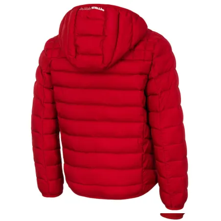 Kurtka Dziecięca Pikowana Z Kapturem Pitbull Czerwona Rozmiar 152