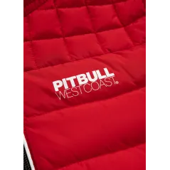 KURTKA DZIECIĘCA PIKOWANA Z KAPTUREM PITBULL CZERWONA ROZMIAR 152