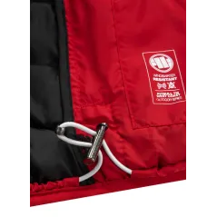 KURTKA DZIECIĘCA PIKOWANA Z KAPTUREM PITBULL CZERWONA ROZMIAR 152