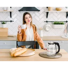 ELEKTRYCZNY CZAJNIK BEZPRZEWODOWY ELDOM C415 1.7L 2200W SZKLANY LED