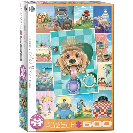 PUZZLE DOG'S LIFE GARY PATTERSON 500 ELEMENTÓW EUROGRAPHICS 9+