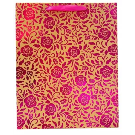 TOREBKA OZDOBNA PREZENTOWA RÓŻE METALCZNE