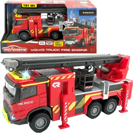 Volvo Straż Pożarna Auto Ze Światłem I Dźwiękiem Z Ruchomymi Elementami Majorette 3+