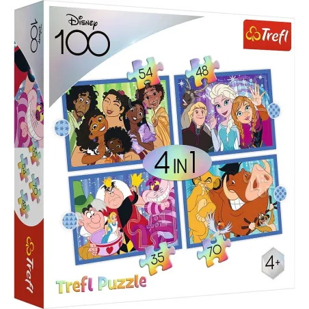 PUZZLE 4W1 WESOŁY ŚWIAT DISNEYA 207 ELEMENTÓW TREFL 4+