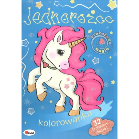 JEDNOROŻCE KOLOROWANKA BROKATOWA MAGIA - AWM