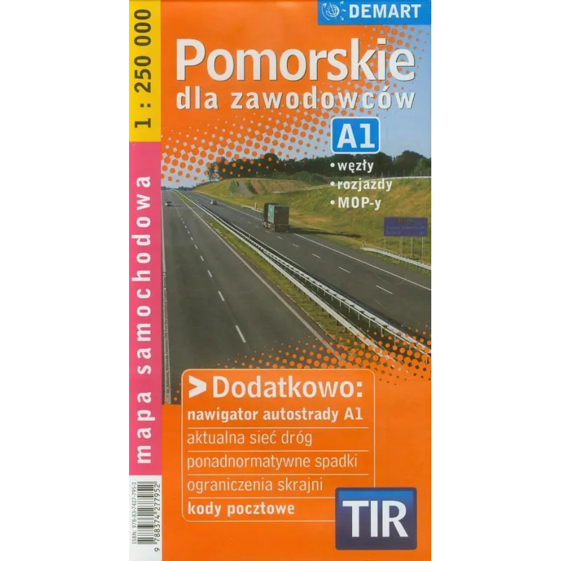 POMORSKIE TIR MAPA SAMOCHODOWA DLA ZAWODOWCÓW 1 : 250 000 - Demart