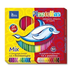 PLASTELINA FLUORESCENCYJNA 24 KOLORY TETIS