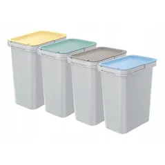 ZESTAW KOSZY NA ŚMIECI Z KOLOROWYMI KLAPAMI 4×12 L SEGREGACJA KEDEN NKS12S4