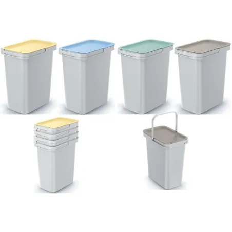Zestaw Koszy Na Śmieci Z Kolorowymi Klapami 4×12 L Segregacja Keden Nks12S4