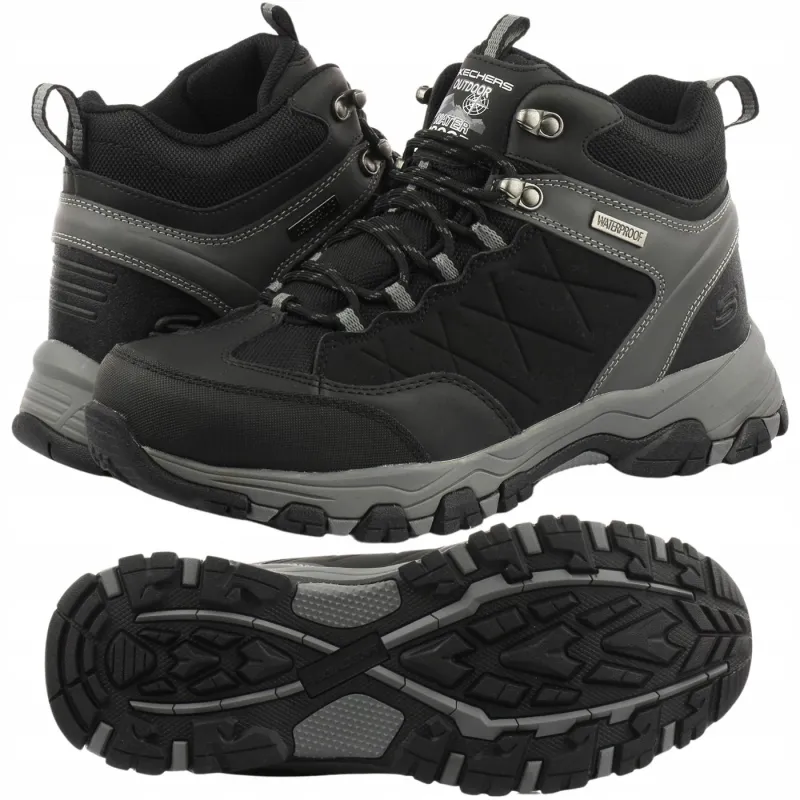 WODOODPORNE BUTY MĘSKIE OUTDOOR / TREKKING SKECHERS SELMEN TELAGO 66283-BLK ROZMIAR 45 WODOODPORNE BUTY MĘSKIE OUTDOOR / TREKKING SKECHERS SELMEN TELAGO 66283-BLK ROZMIAR 45