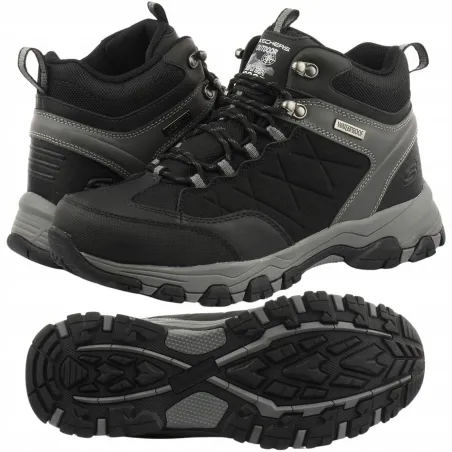 WODOODPORNE BUTY MĘSKIE OUTDOOR / TREKKING SKECHERS SELMEN TELAGO 66283-BLK ROZMIAR 45