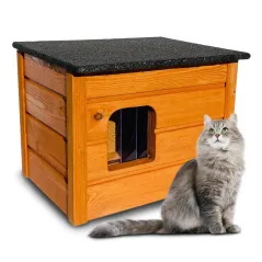 OCIEPLANA BUDA DLA KOTA / MAŁEGO PSA – DREWNIANA, GOTOWA DO UŻYCIA