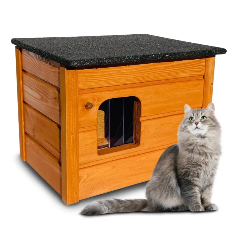 OCIEPLANA BUDA DLA KOTA / MAŁEGO PSA – DREWNIANA, GOTOWA DO UŻYCIA