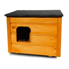 OCIEPLANA BUDA DLA KOTA / MAŁEGO PSA – DREWNIANA, GOTOWA DO UŻYCIA