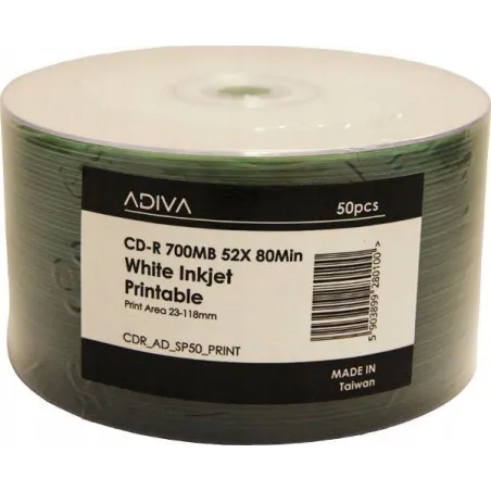 PŁYTY ADIVA CD-R 52X 700MB 80 MIN DO ZADRUKU ATRAMENTOWEGO SZPINDEL 50-PACK