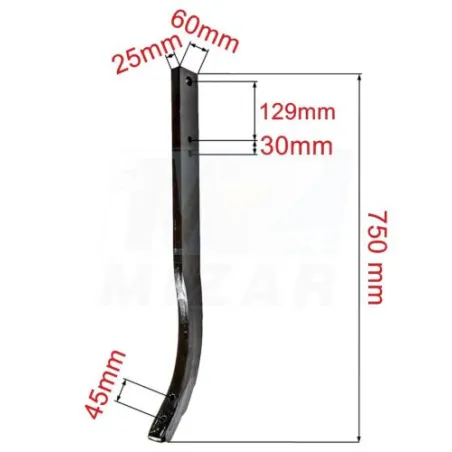 Grządziel Uniwersalna Słupica 750 Mm Do Grubera