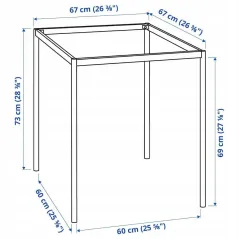 Metalowa Podstawa Blatu Stołu 67×67×73 Cm Czarna Sandsberg Ikea 305.054.14