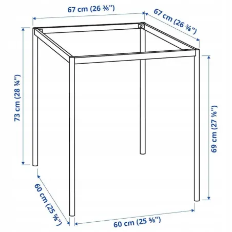Metalowa Podstawa Blatu Stołu 67×67×73 Cm Czarna Sandsberg Ikea 305.054.14