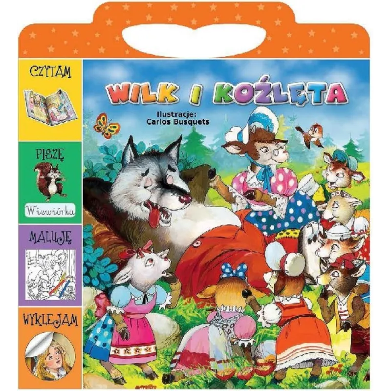 WILK I KOŹLĘTA. CZYTAM, PISZĘ, MALUJĘ, WYKLEJAM - Elżbieta Jarmołkiewicz