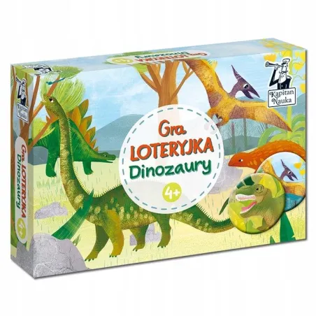 LOTERYJKA DINOZAURY KAPITAN NAUKA GRA DLA DZIECI EDUKACYJNA ZABAWA 4+