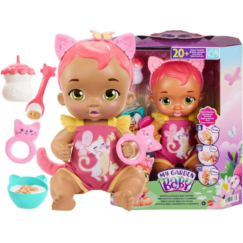 INTERAKTYWNA LALKA MY GARDEN BABY KOTEK 30 CM KARMIENIE 20 DŹWIEKÓW 2+