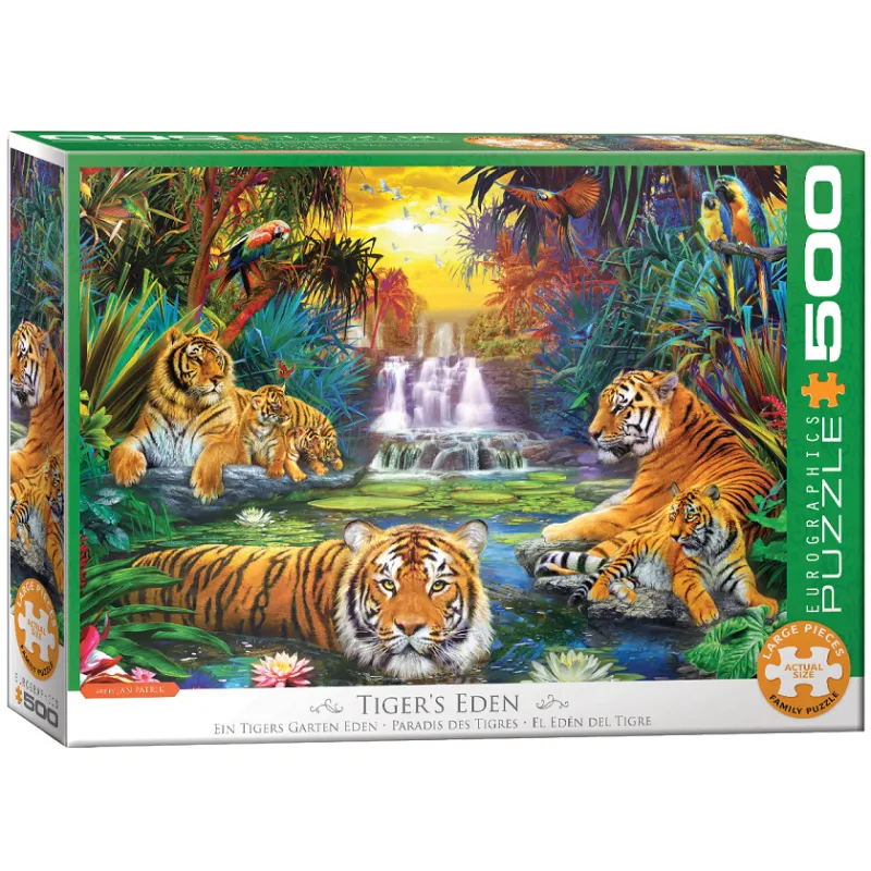TYGRYSI RAJ XL PUZZLE 500 ELEMENTÓW EUROGRAPHICS 10+