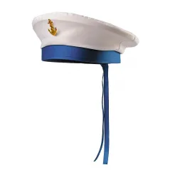 CZAPKA MARYNARZA BIAŁA Z KOTWICĄ 58 CM