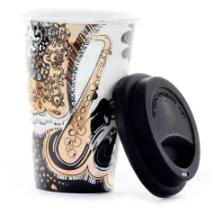 KUBEK TERMICZNY CERAMICZNY SAKSOFON 250 ML - Panon